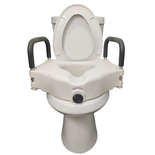 Raised Toilet Seat with Lock & Arms  Blue Jay  Retail  Each